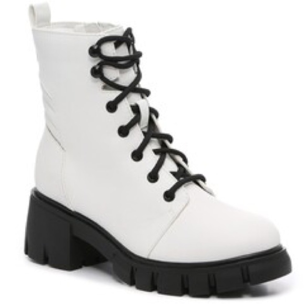 White combat boots